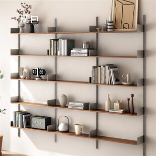中古墙上置物架vitsoe606轨道书架实木壁挂展示T架可调节一字隔板