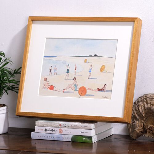 黑胡桃木裱画装裱实木国画t相框定制木框照片打印4K8开A3卡纸画框