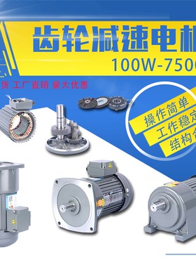 齿轮减速电机三相380V卧式200w4x00w晟邦750W变频1.5kw2.2k调立式