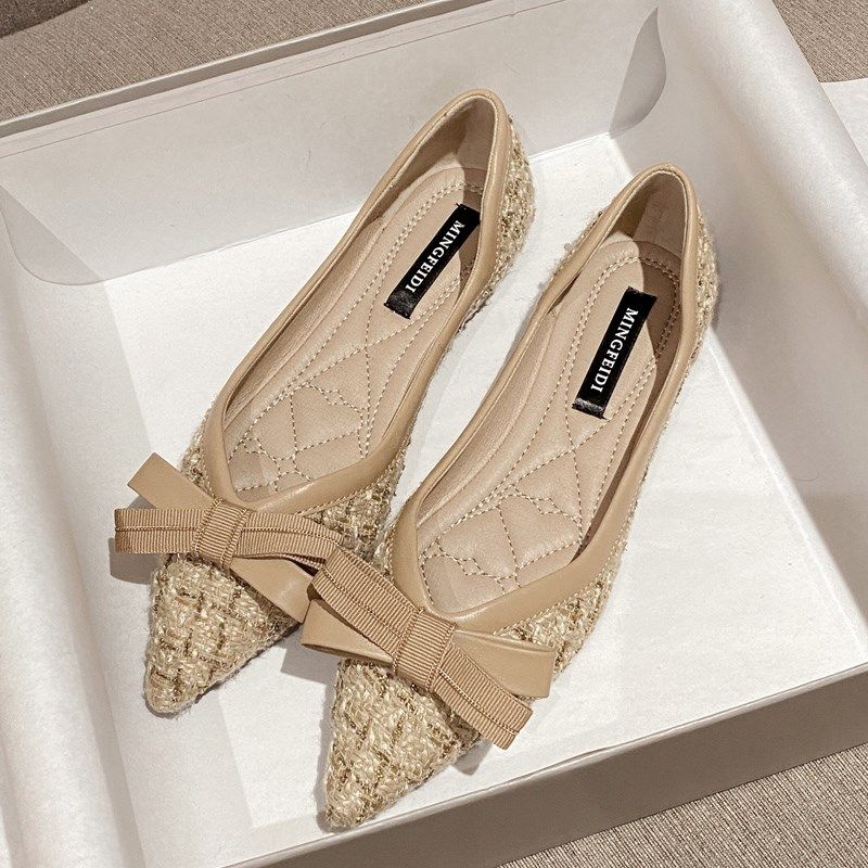 2025春季新款软底尖头平底单鞋女百搭豆豆鞋网红浅口晚晚风温柔鞋,女鞋,浅口单鞋,淘宝优惠券,粉丝福利购,淘宝优惠卷