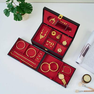 现货老黄金同款铺首漆饰大IFD容量防氧化多层钢盒琴抽屉收纳盒首