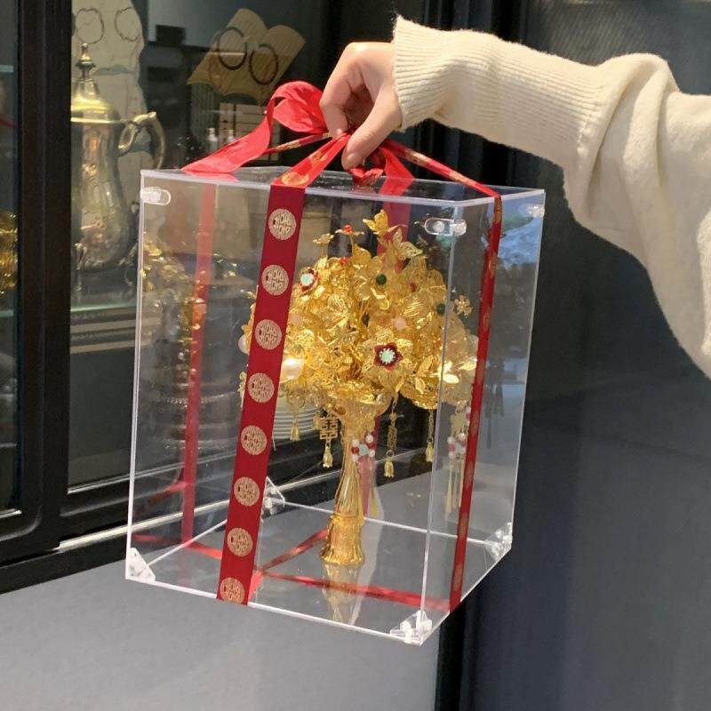 金色手花箫厂家直diy高级材中料式婚礼禾新娘新婚秀旗袍捧闺蜜结