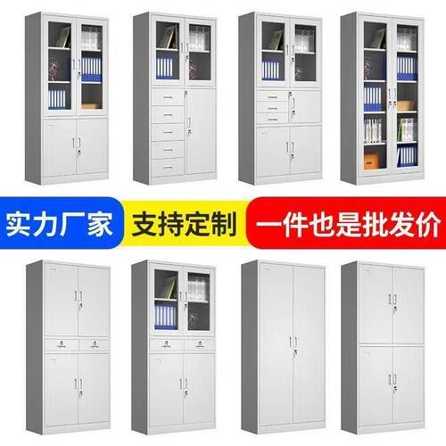 钢制办公室文件柜铁皮财柜子档案资料柜务凭柜证抽屉矮储FT柜物书