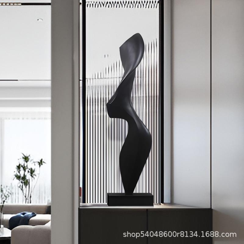 关雕塑摆件家玄居客厅创意象玻璃抽钢艺堂术品VQZ酒店大楼梯过道