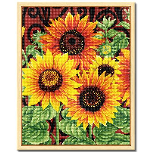 得艺DIY钻石43向日葵花*54cm手工满带框室内客日厅厂钻画家向葵经