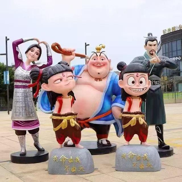 哪吒大型摆件泡沫雕塑道