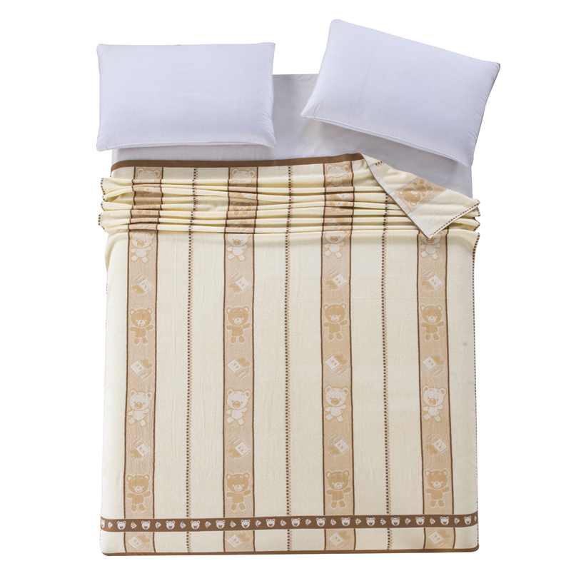 老式怀旧纯棉毛巾被学生单人双人床单J加厚线毯全棉盖毯空调毯子