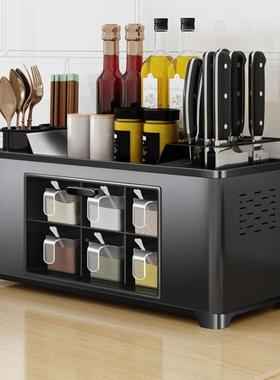 不锈钢房厨罐置物调料收纳盒免安装筷AL610857子刀架具架调味料品