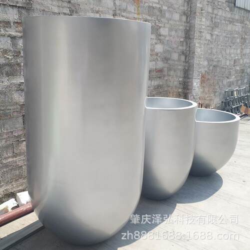 玻璃zh-001钢花盆花钵银色形花器内胆落地大花圆组合瓶外户广场摆