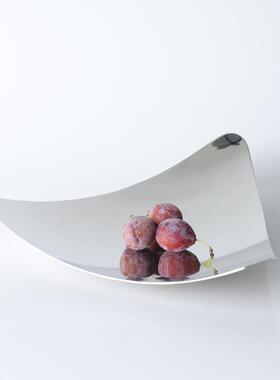 北欧极简不锈钢椭圆果YAG盘镜装盘酒店样板间软装面装饰收茶几纳