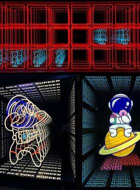 网红打KAS暴力W熊卡深渊小酒馆网吧清吧电竞馆墙面镜装饰K定制TV