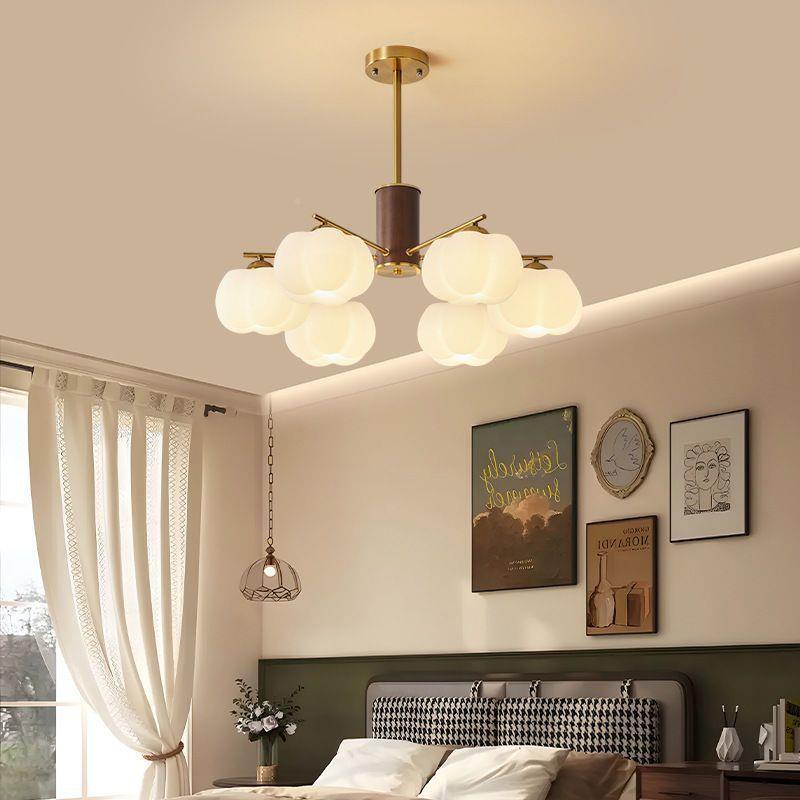 北欧风客厅吊灯025新款中古木法式复古日实卧式室2餐厅民宿卧672