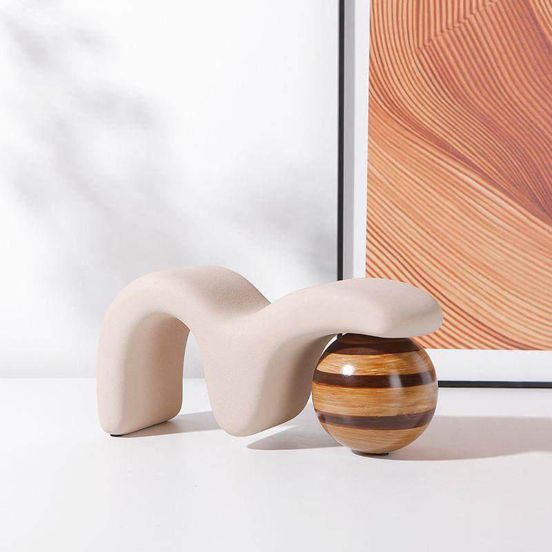 北欧in风抽象艺术M形球意摆件板房客厅样餐FC-SZ230边创s柜新奇特