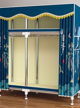 布衣家卧室全钢架简易组装出用租房DHN用钢管加粗贸柜易工厂直供