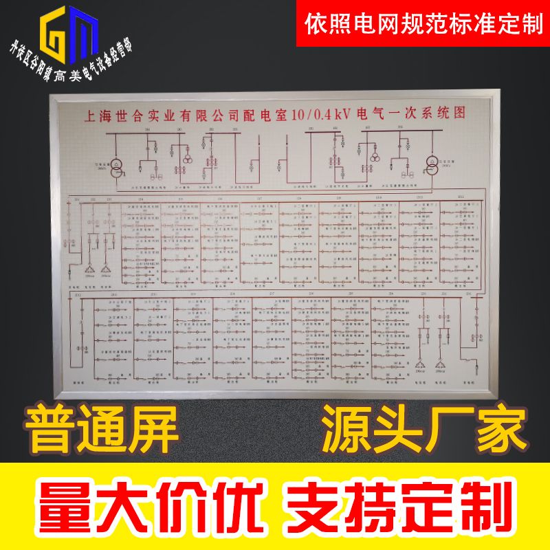 马赛克电力模拟屏配电室房电气开闭所变电站模拟屏牵引站模拟图板