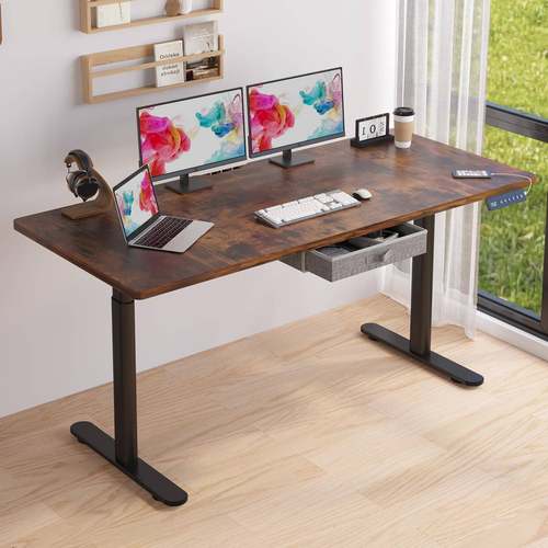 双电升机电升降桌电脑桌降动办公51桌学可习桌