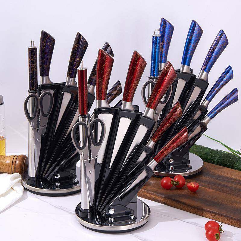 刀空心柄装八件套刀座带亚克力旋转刀座不钢刀具套厨440锈房用具,五金/工具,轴承装卸工具,淘宝优惠券,粉丝福利购,淘宝优惠卷