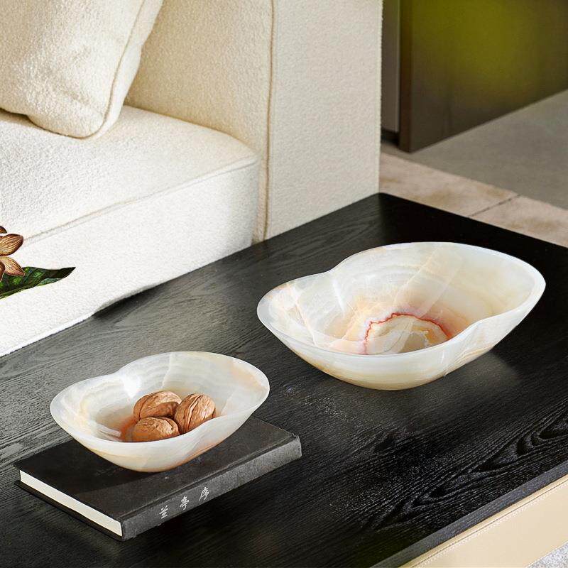 现代轻GP117奢简约天然关石果样板盘间客厅茶几玉玄桌面果盘装饰