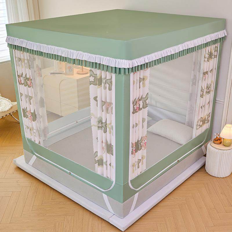 卧新强遮光蚊帐一体式床免帘夏天儿童防摔家用室安装蒙DFBL-202款