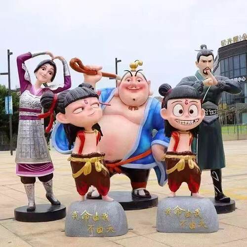哪吒大型摆件泡沫雕塑道