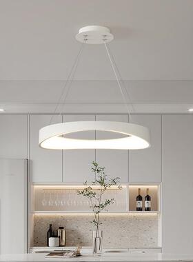 奶油风创意灯圆环简室约吊孩北欧卧饭厅吧台水波纹女89825房间吊