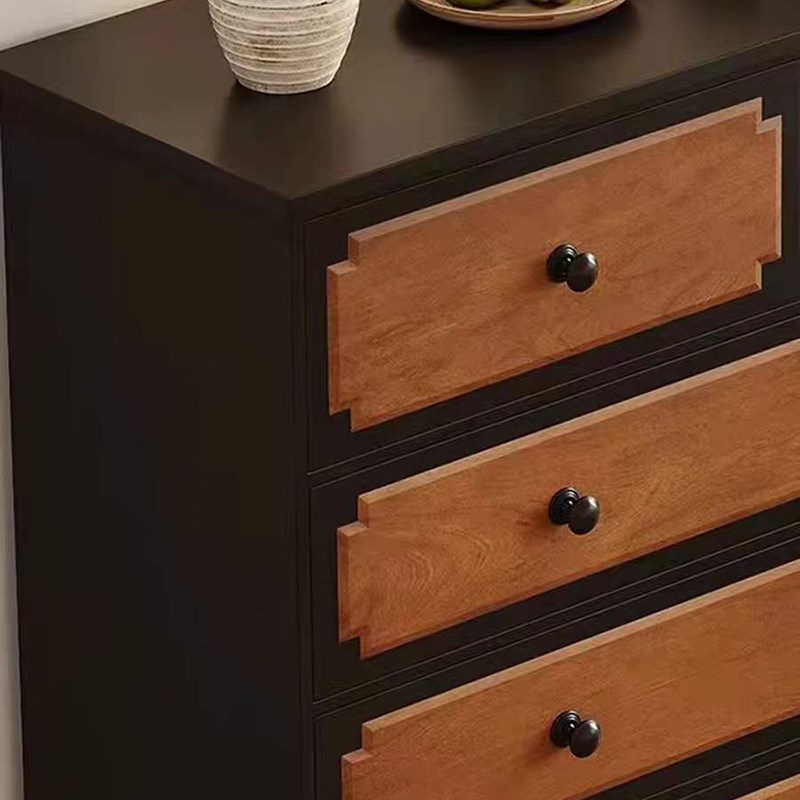 法式复古实木五斗柜美式实木餐边柜家用J柜子客厅储物柜卧室收纳