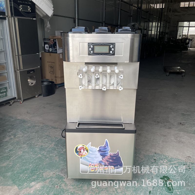 大产量冰淇凌机 5头多口味彩色软冰淇淋机 连续式生产冰激凌机