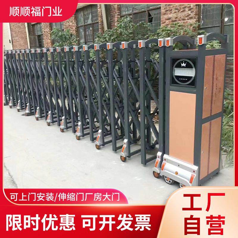 不锈钢电动伸缩门工厂学校遥控自动推拉门企业单位推拉悬浮门厂家