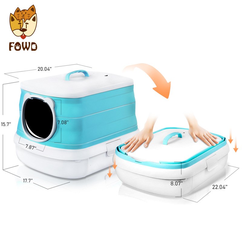 新款新款大号全封闭式猫砂盆防外溅可折叠猫狗清洁用品猫厕所宠物