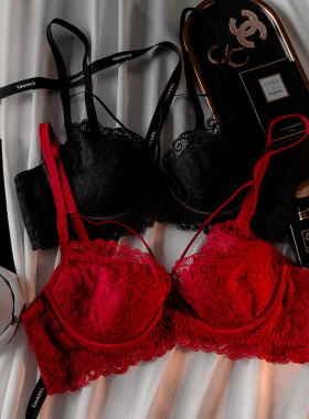 红色内衣女纯欲本命年结婚内裤y胸罩套装薄款聚拢上托文胸法式秋