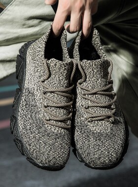 多好走路一脚蹬懒人男运动鞋2024春秋休闲鞋工作防滑黑色劳保鞋子