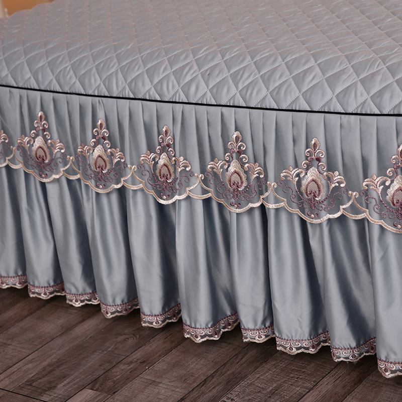 纯色韩版夹棉床裙单件裙式床罩蕾丝花边加厚1.5米1.8x2.0床套夏季