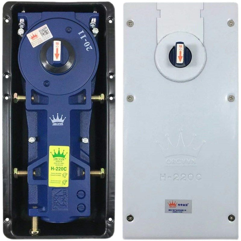 地弹簧H-220C有无框玻璃门拉手顶片上下曲夹配件地弹簧璜全件套装