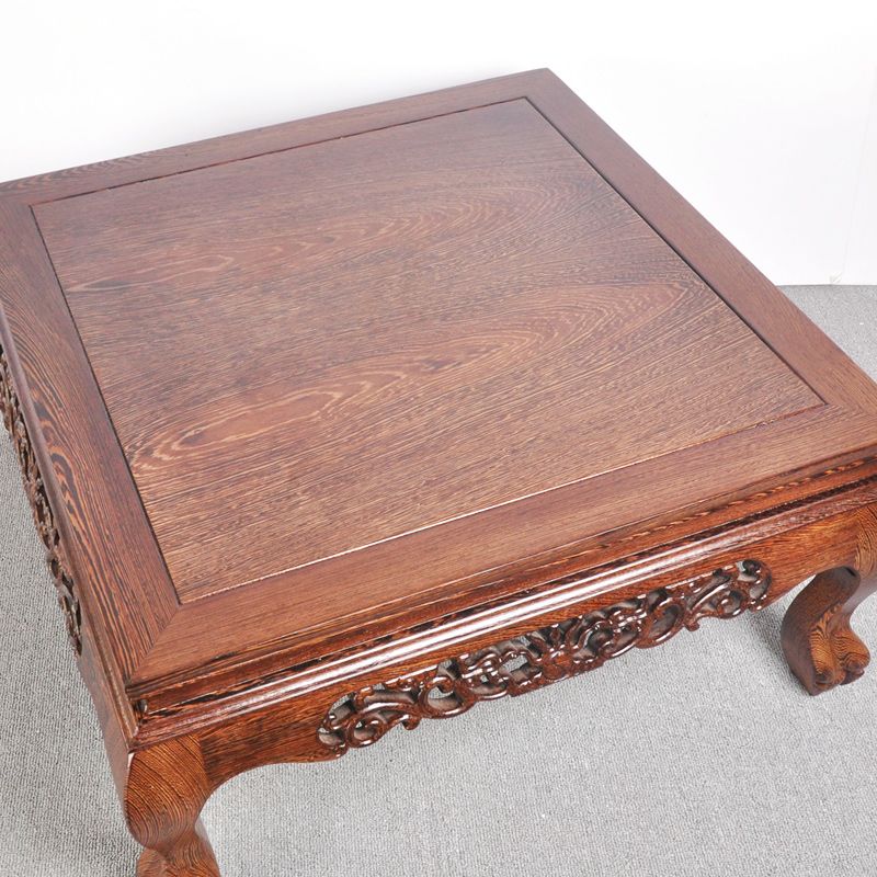 红木原木小茶桌鸡翅木雕花飘窗桌中式榻榻米茶几炕桌实木炕几矮桌