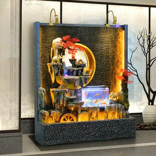 会所皇礼庭院别墅水幕墙流水摆件景观屏风招财装 饰假山流水喷泉