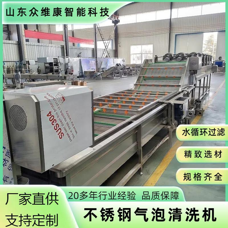 商用果蔬气泡清洗机大型全自动洗菜机水果蔬菜高压喷淋清洗设备