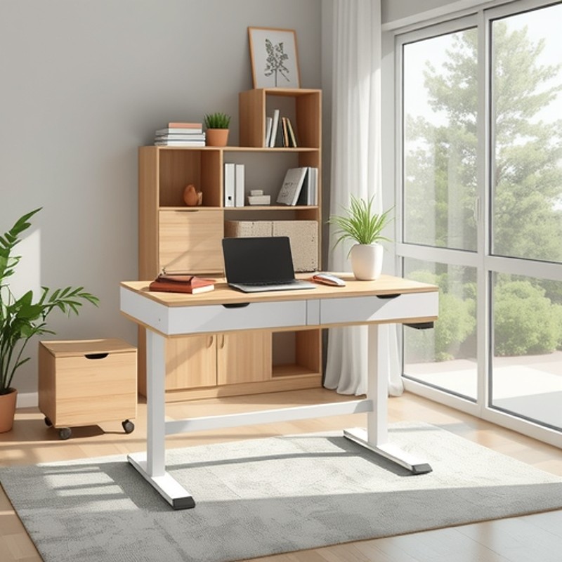 定制家用单电机儿童学习桌书桌书架一体学生写字桌家用电动升降桌