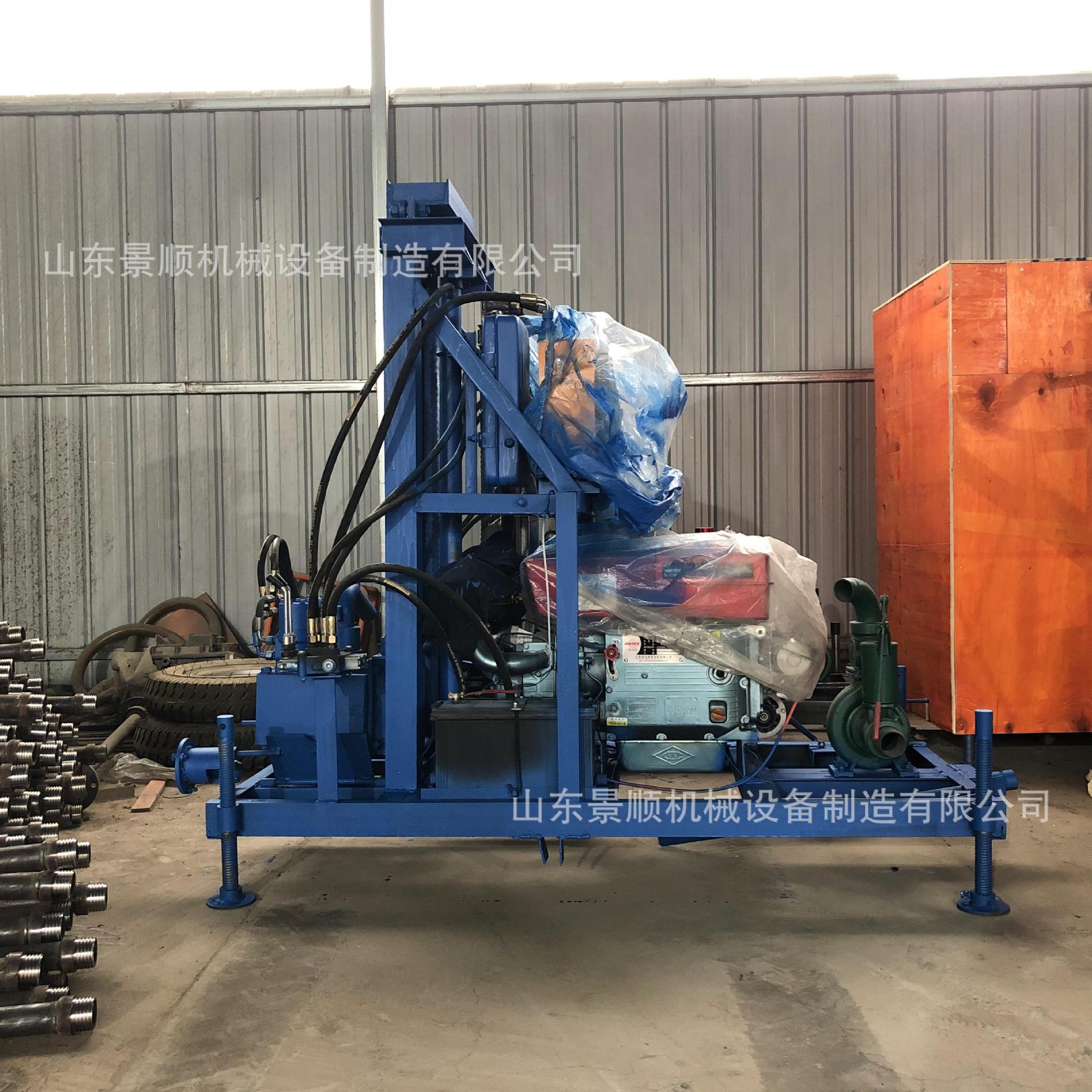 22马力柴油液压打井机 农田灌溉家用水井钻机 牵引式轮胎钻井机