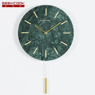 大北欧理石挂钟:梦幻大理BVK现代简家居约饰音品静钟表