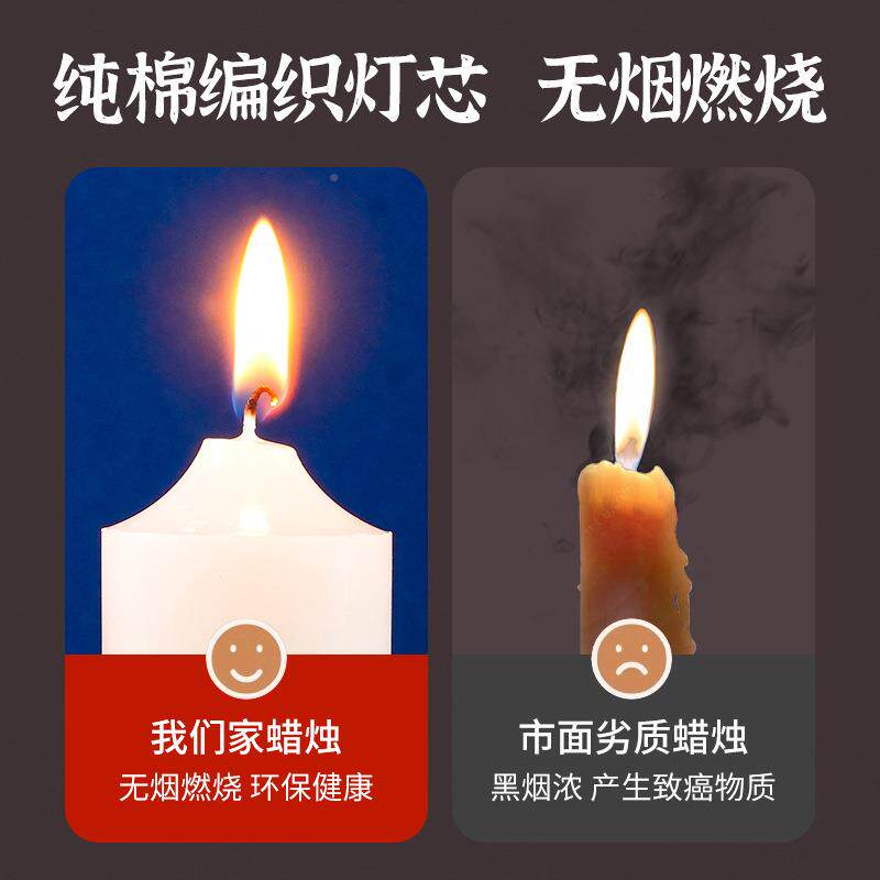 烛厂家无直发红蜡烛家用烟无味停照明蜡452上供防风应电急烛台白