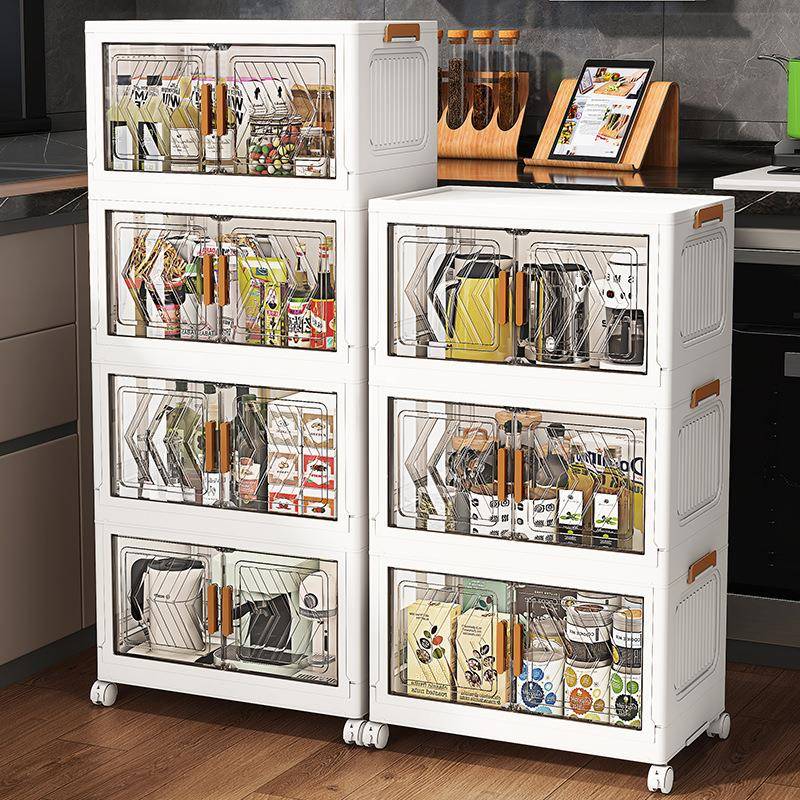 多层可移动厨房双纳开厨具F97696HJ箱收架碗碟冰旁碗门柜夹缝收纳