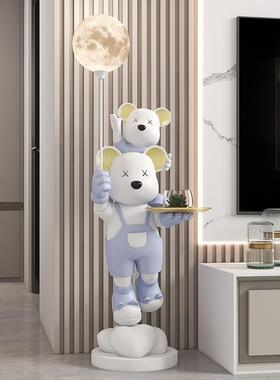 亲熊件收子纳FKD6269落地大型摆月球灯电视沙发边酒店会所装柜饰