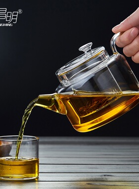 绿昌明玻璃茶壶单壶家p用电陶炉烧水泡茶壶加厚大号过滤花茶壶茶