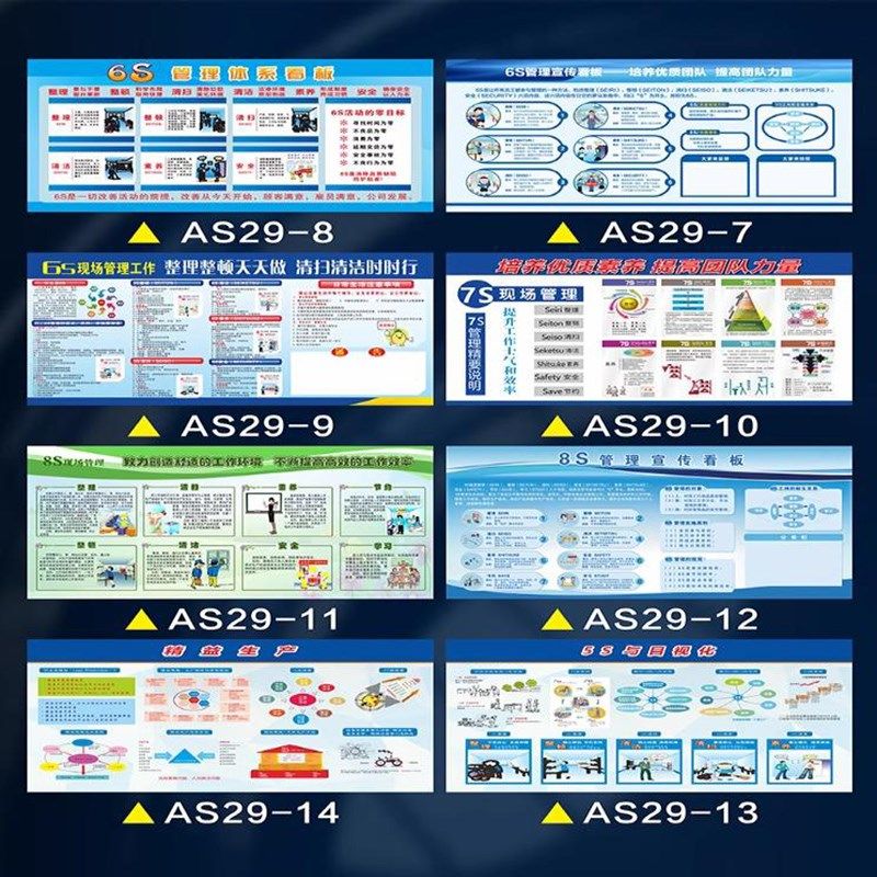 工厂生产车间5S6S7S8S9S10S现场管理看板安全质量广告宣传栏贴纸