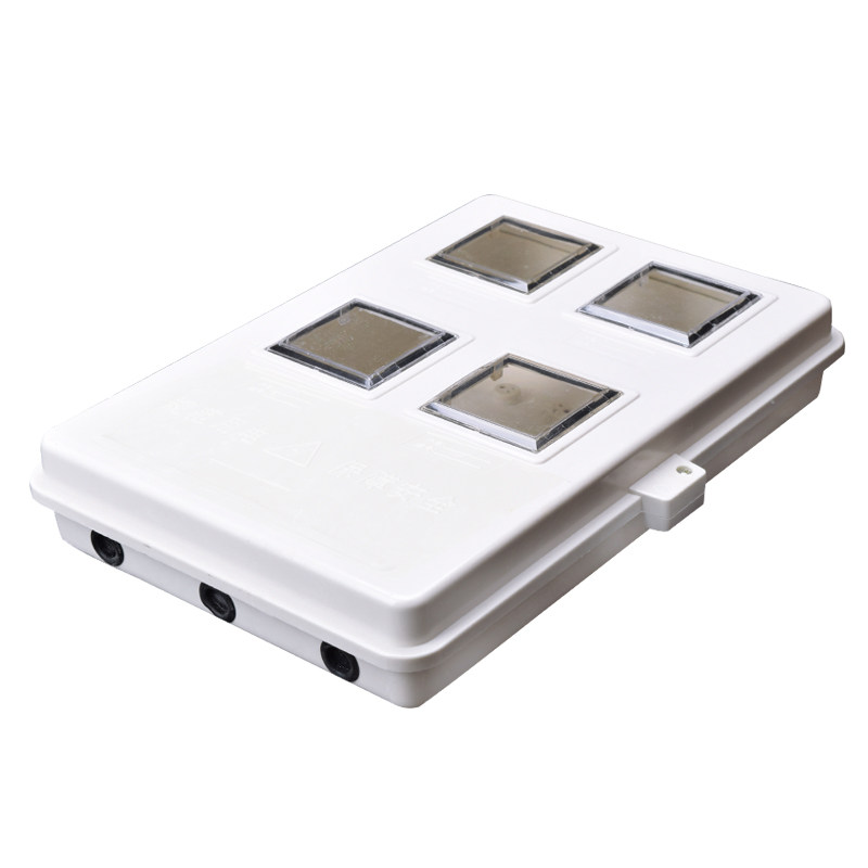 单相透明电表箱 4户表位家用电表配电箱平门室外防盗防水防火明装