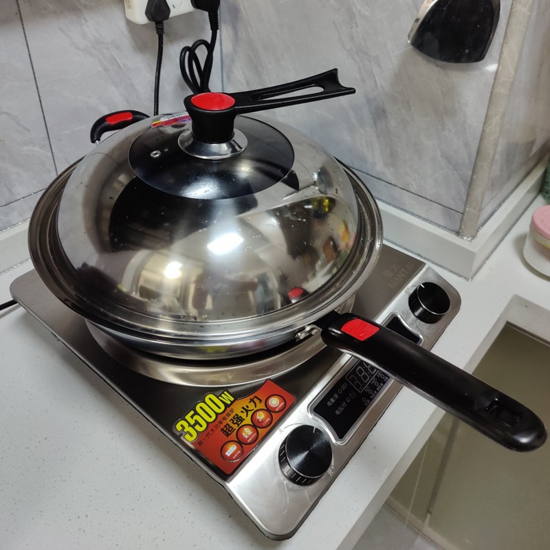 曼太 凹面电磁炉家用灶炒菜锅多功能一体大功率3500w爆炒凹型套装