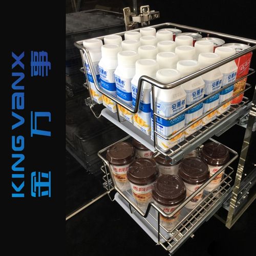 厨房304不锈钢定制浅柜储物拉篮开门抽屉式小柜体尺寸置物架平篮