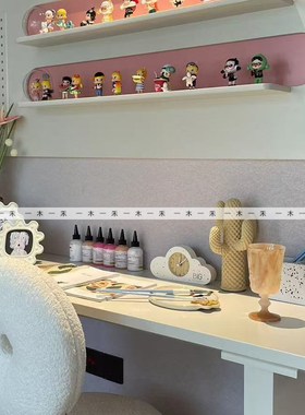 现代样板间女孩房书桌绘画软装摆件儿童房画画泡泡马特花艺套装