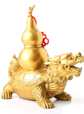铜玄灵护岁葫芦龙龟摆件家居办公乔迁工艺品客厅开业装饰摆件