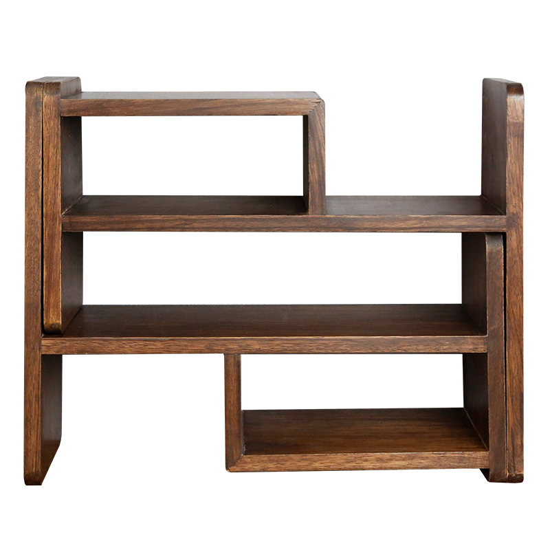 乌金木置物架多层收纳层架桌面多宝阁博古架茶杯书桌家用实木质中